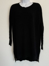 Trouvé Black Oversized Ribbed Sweater Or Mini Dress Side Zipper Details Size S