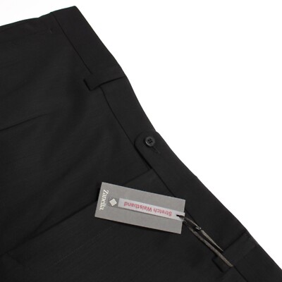 Zanella NWT Dress Pants Size 46 US Tucker In Solid Black 100% Wool