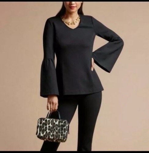 Top CAbi Negro Ponte Bell Manga Larga Cuello en V It's A Party #3500 Talla L - Imagen 2 de 15