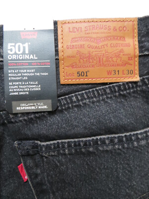 Levi's 501 Jeans Hose W 31 /L 30 Schwarz NEU ! Black washed Vintage Denim KULT !
