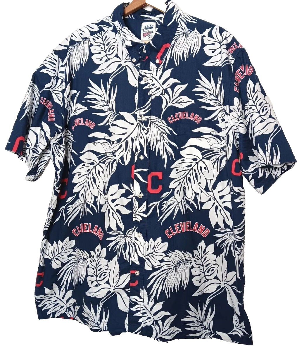 Cleveland Indians Reyn Spooner Shirt Men XXL Floral Tropical MLB