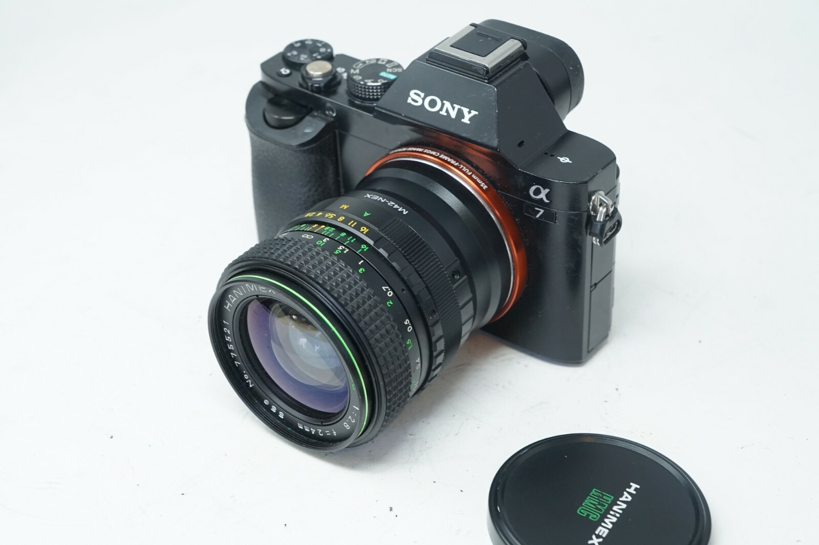 SONY E MOUNT ADAPTED 24MM F2.8 HANIMEX PRIME LENS ALL A7 NEX,A6000 