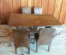 Tavolo e 4 sedie in legno (giocattolo) primi anni '50