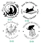 Custom Round Hand held Embosser-Custom Stack of Book Cat Embosser, Open Book