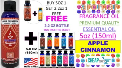 AROMAR 100% Fragrance Essential Oil Premium Quality APPLE CINNAMON oz + FREE 1