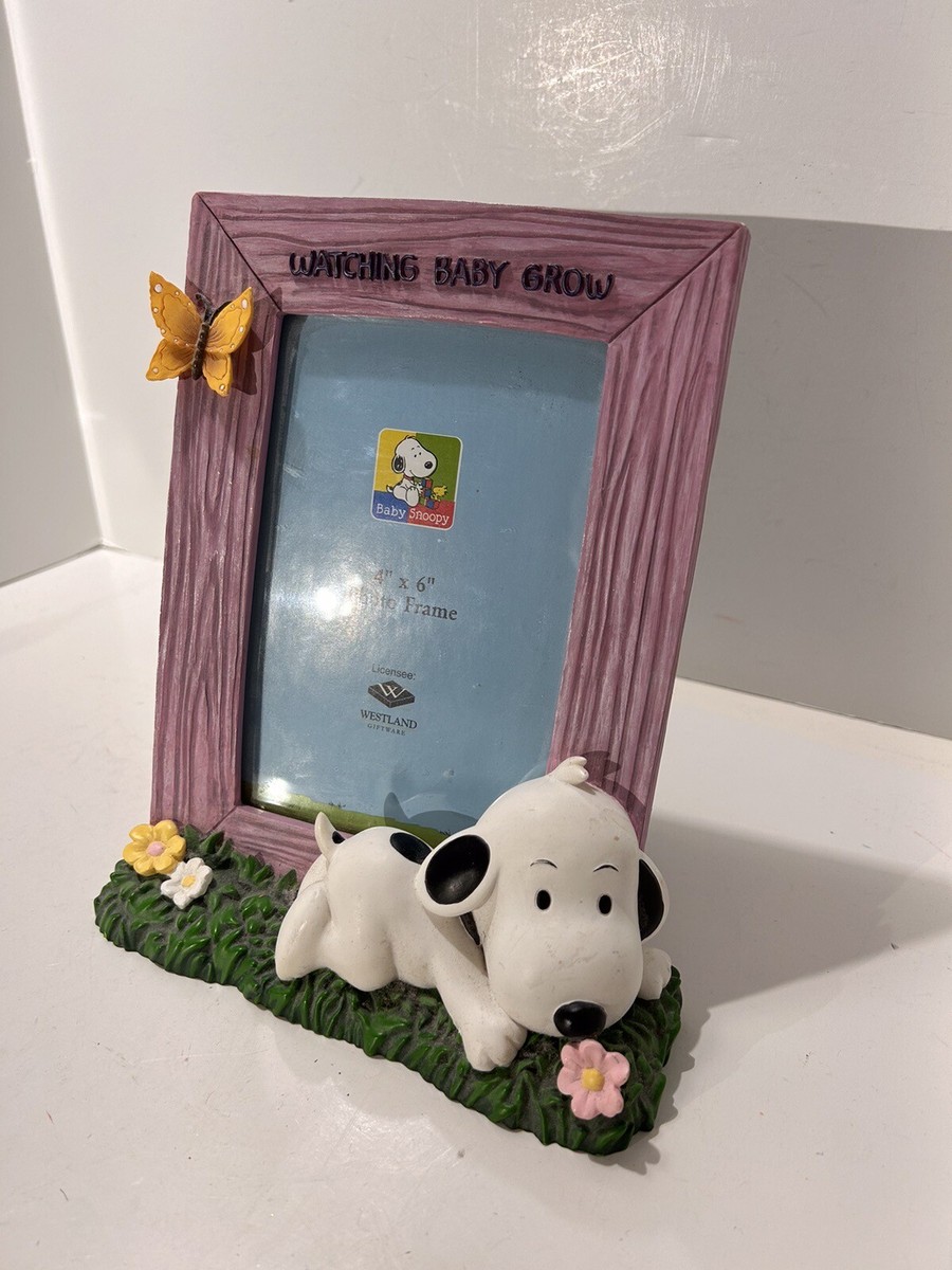 WESTLAND スヌーピー　フォトフレーム RARE Snoopy Westland Watching Baby Grow Frame 4” X 6” Resin | eBay
