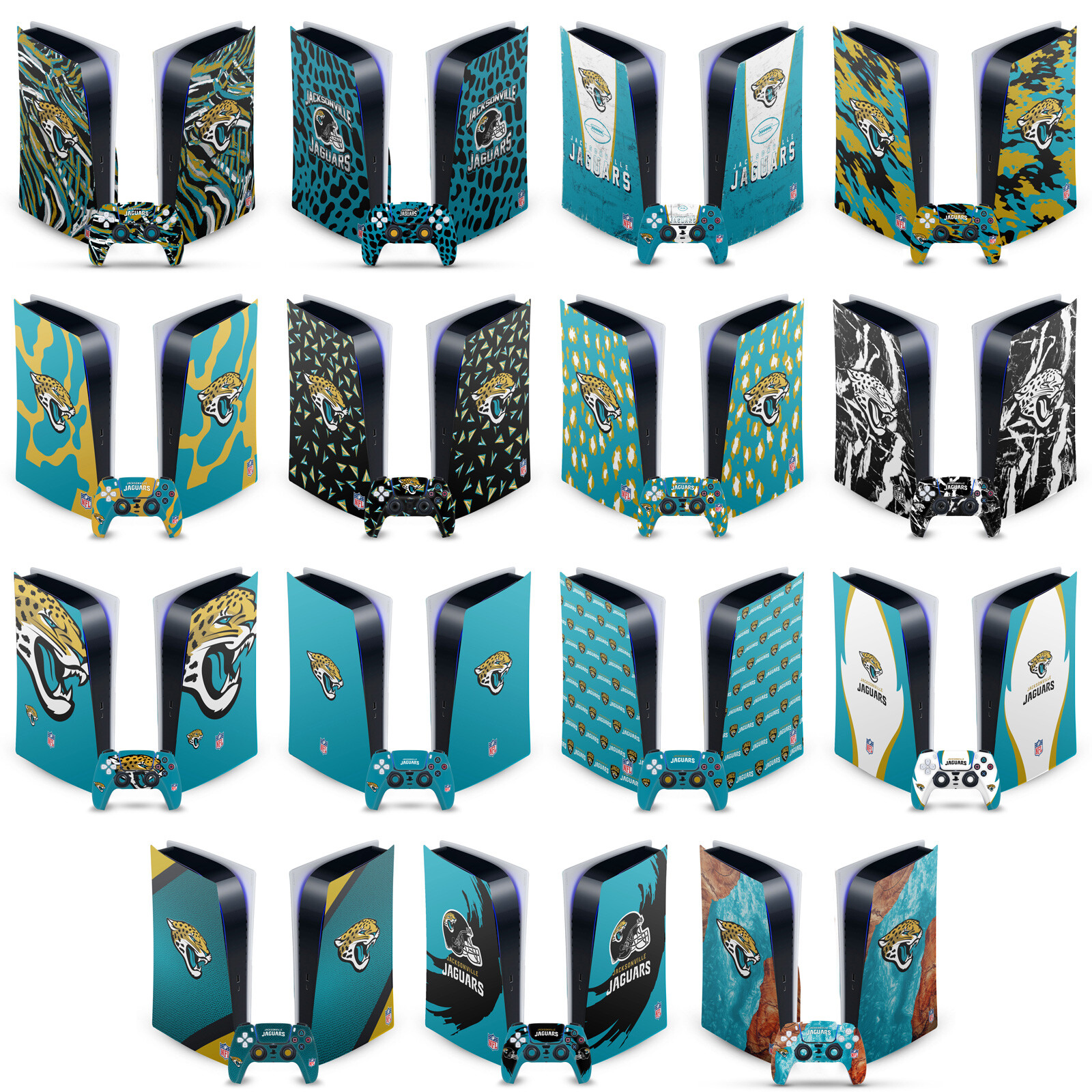 OFFICIAL NFL JACKSONVILLE JAGUARS VINYL SKIN FOR SONY PS5 DIGITAL EDITION BUNDLE