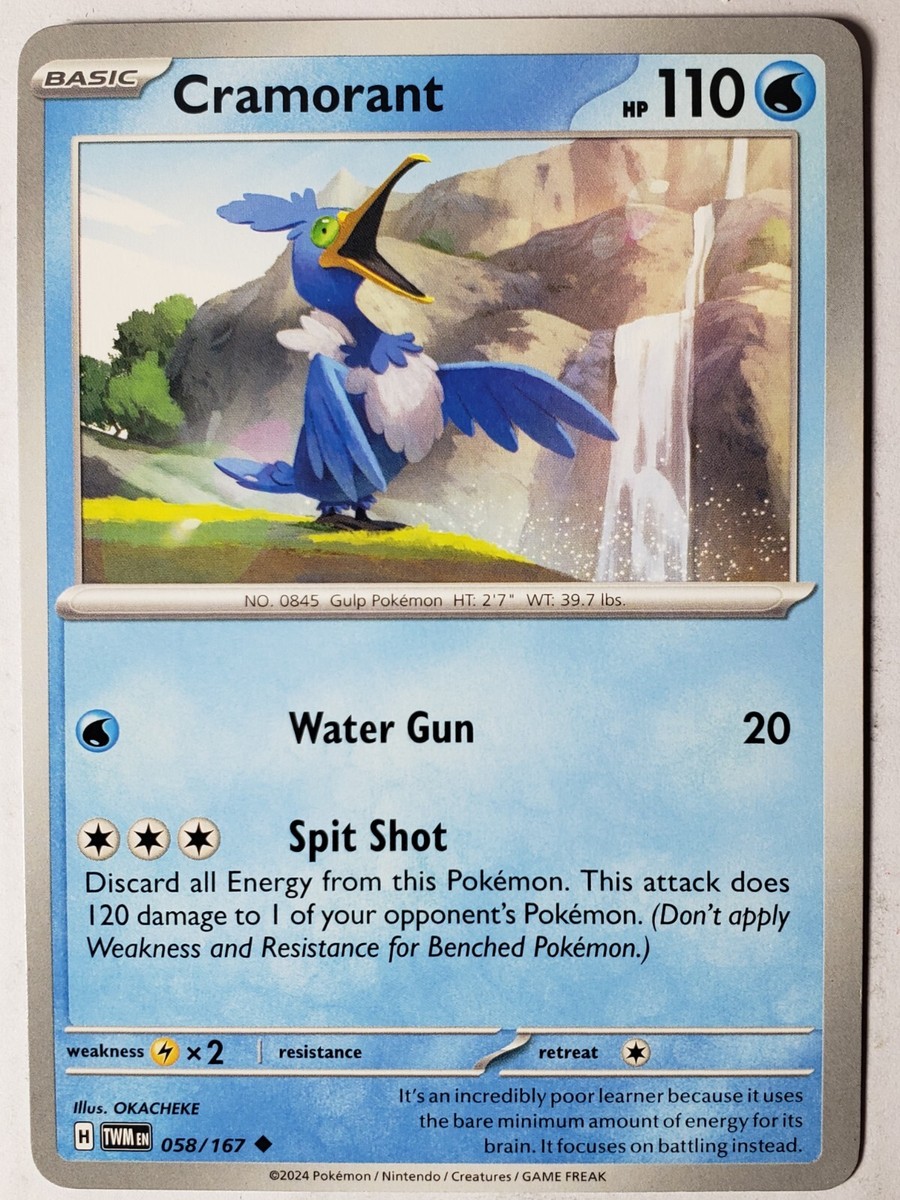 Cramorant 058/167 NM / M - Twilight Masquerade Pokemon Card - OKACHEKE Art