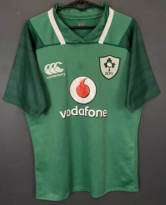 Maillot De Rugby Canterbury Homme - Vert - Taille L - Fabriqué En Irlande
