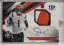 2021 Panini Limited Rookie Patch Autograph Ja'Marr Chase (Bengals) Amethyst /25