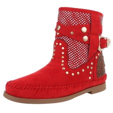 Damen Cowboyboots mit Nieten Ital-Design 1624 in Rot