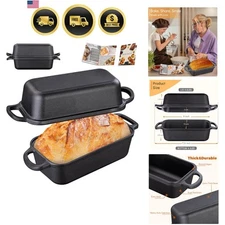 Cast Iron Bread Loaf Pan with Lid Baking Pan for Homemade Bread Meatloaf