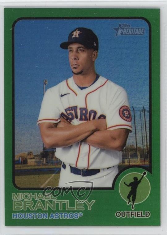 2022 Topps Heritage Chrome Green Border Refractor /273 Michael Brantley 00jz