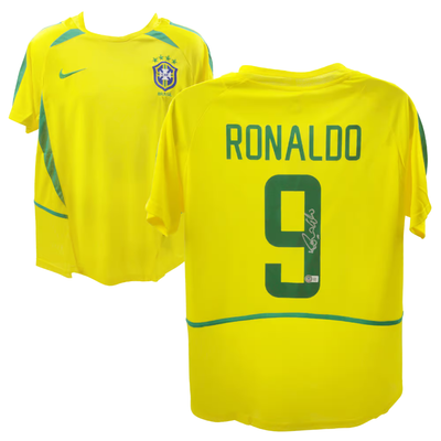 Ronaldo Nazario Signed Brazil FC Home Soccer Jersey #9 with