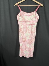 Vineyard Vines Mini Floral Mosaic Print Pink Sun Dress Spaghetti Strap Size 2