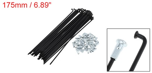 36-Piece Bicycle Spoke Set - 12G 123mm Carbon Steel Spokes With Nipples