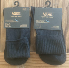 Women's Vans Black Embossed Letters Half Crew Socks Size 6.5-10- 2 Pairs