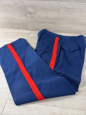 USMC Marine Corps Dress Blue Wool Trousers Blood Stripe Dry Cleaned 35R