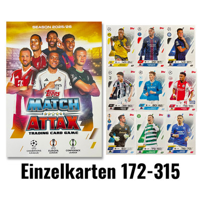 Topps Match Attax Champions League 2025/26 25/26 Karte # 172 - 315 zum Aussuchen