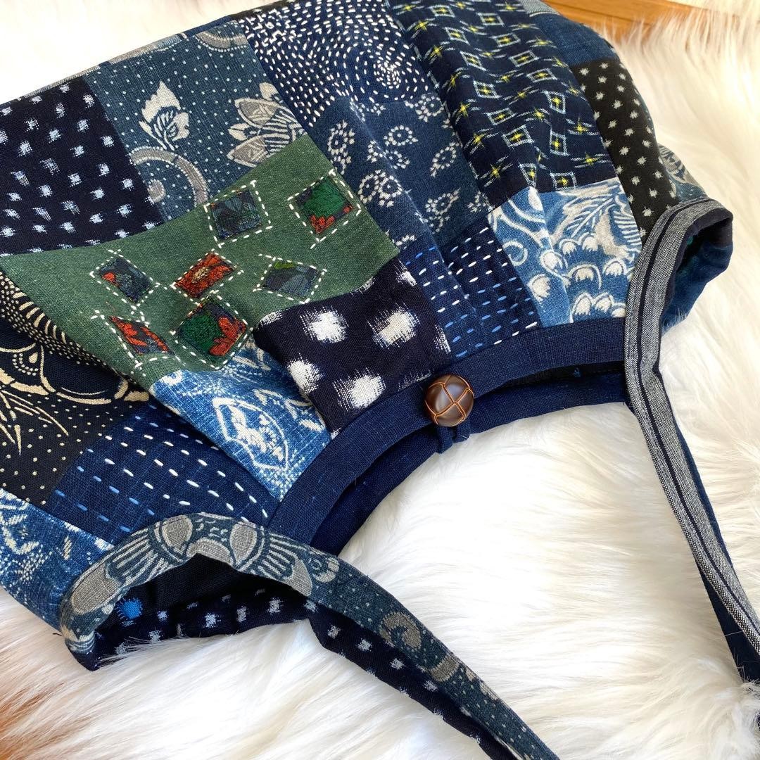 Handmade Indigo Dyed Patchwork Bag | Unique Vinta… - image 2