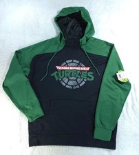 Felpa con cappuccio uomo TMNT Teenage Mutant Ninja Turtles Large Performance nuova con etichetta