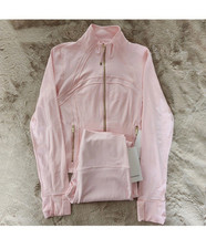 lululemon Define Cropped Nulu Jacket Full Zip Pockets Thumbholes Pink 12