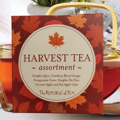 The Republic of Tea Fall Harvest Tea Assortment 24 ct Black Green Herbal 4 Each