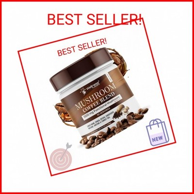 Mushroom Coffee, 90 Servings Organic Mushrooms Instant Coffea, Great Tasting Col