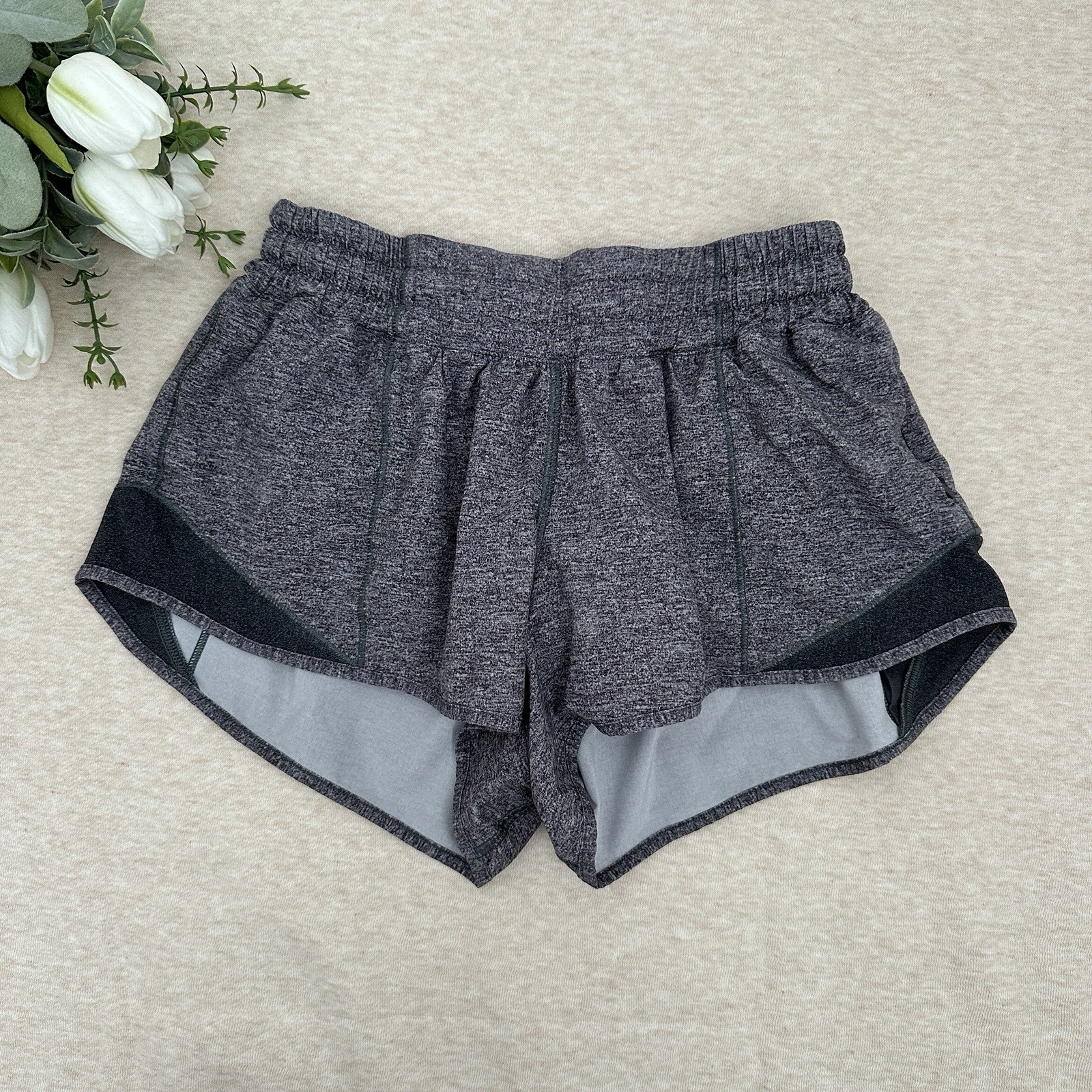 Lulomon Womens Gray Athletic Shorts Size 4 Activewear Yoga Running