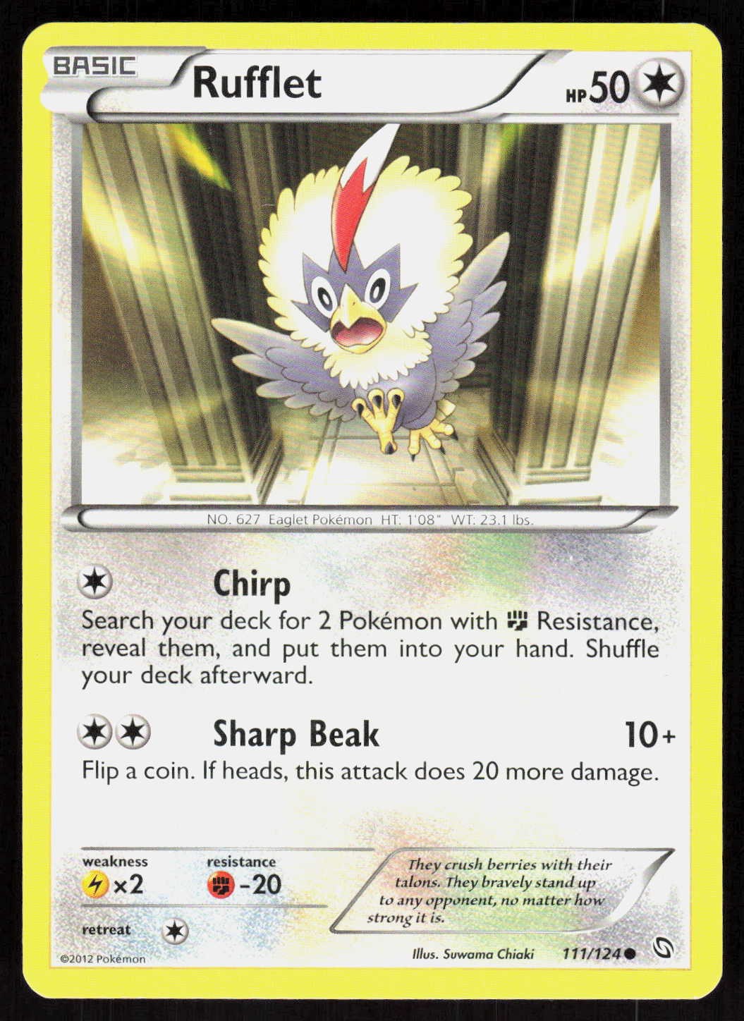 Rufflet 111/124 Common Dragons Exalted Pokemon EN Lightly Played