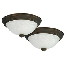 Canarm IFM21113T Bronze 2-Light 11"W Flush Mount Ceiling Fixture - Pack Of 2