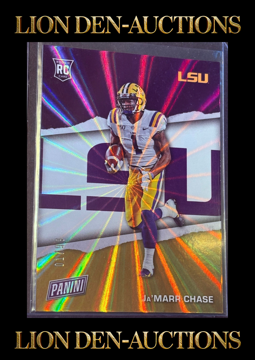 Ja'Marr Chase 2021 Panini Fathers Day Rainbow Spokes Jersey# 01/99
