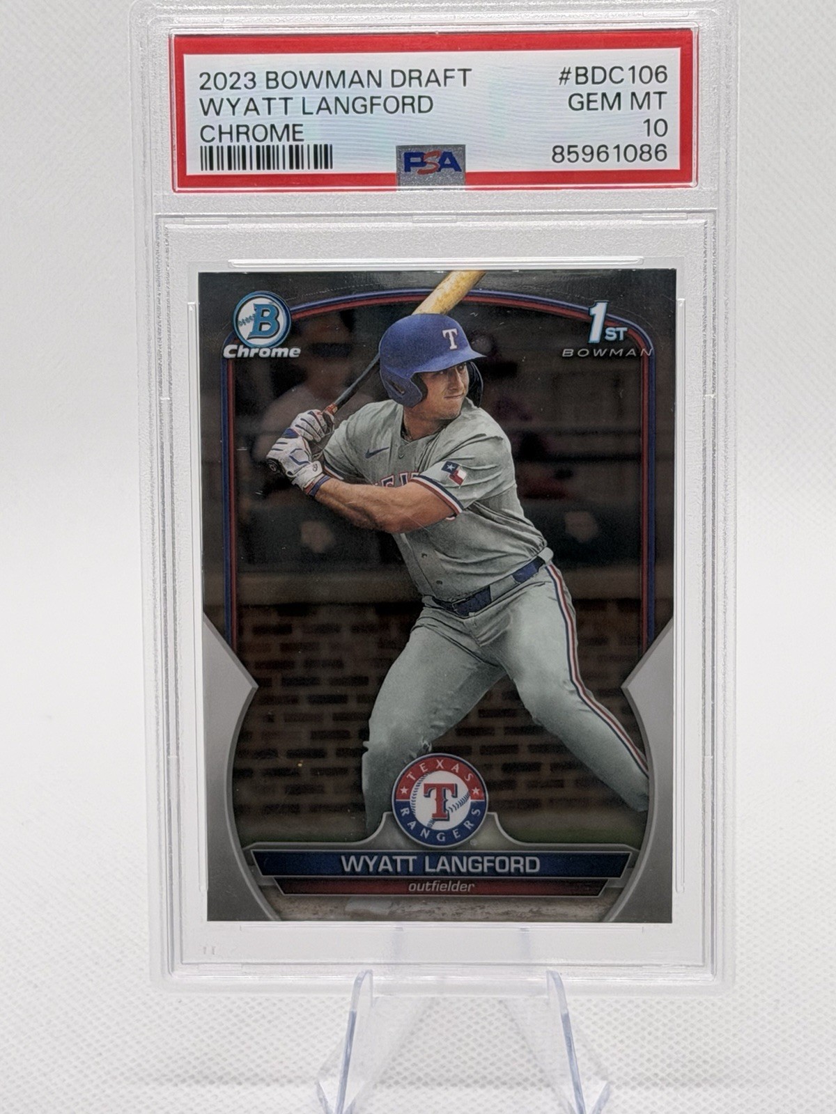 2023 Bowman Draft - Chrome Wyatt Langford #BDC-106 (RC) PSA 10!