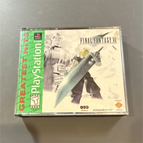 SquareSoft Final Fantasy VII PS1 Greatest Hits 3-Disc Manual Jewel Case T