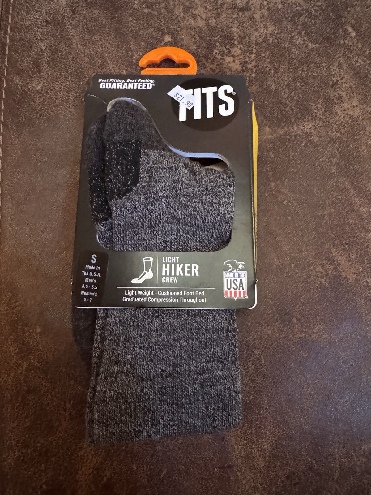 FITS Light Hiker Crew Socks Merino Wool Unisex New Made In USA Outdoor