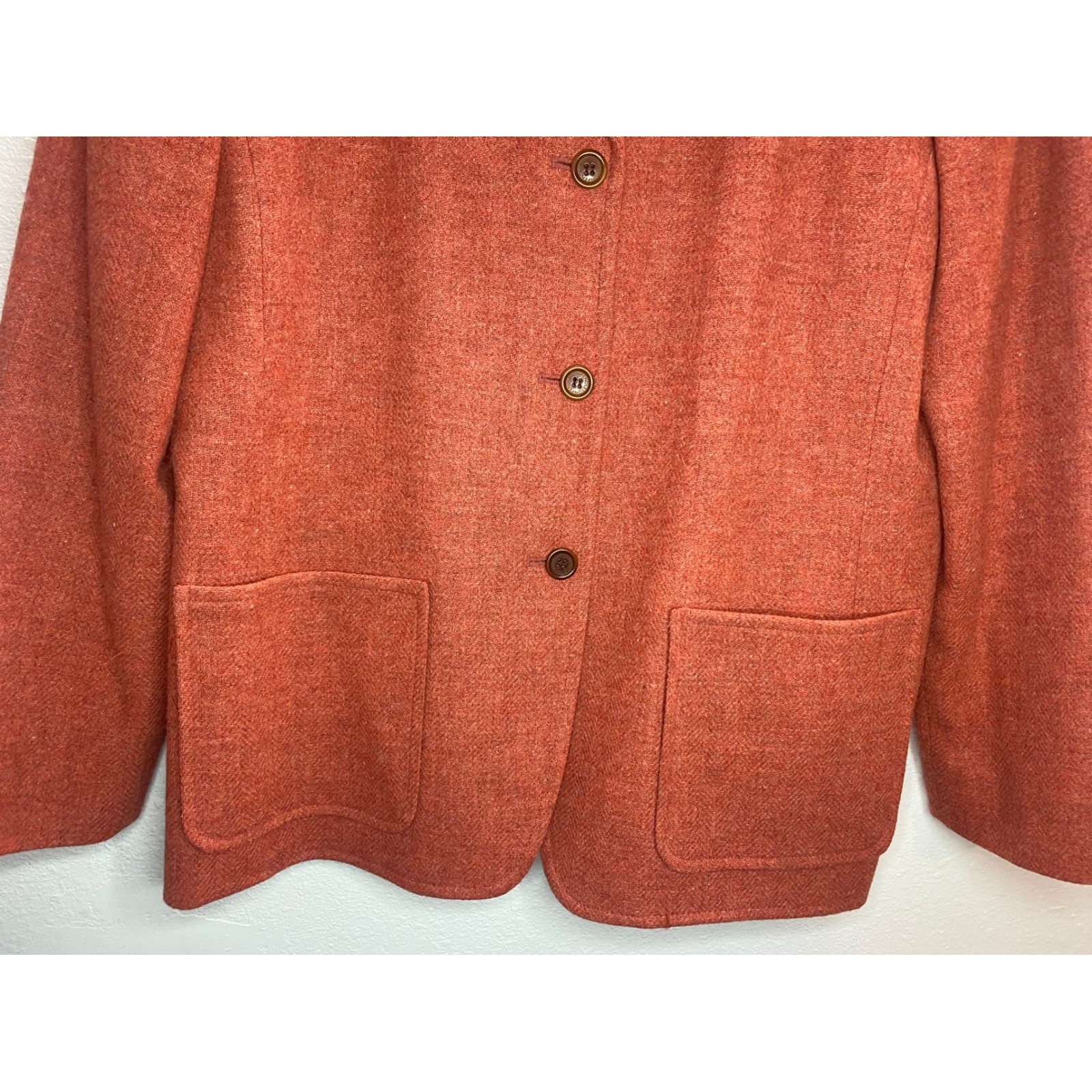 Pendleton Wool Blazer Jacket Womens L Orange Exce… - image 10
