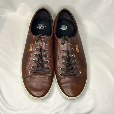 ECCO Men's Sz 9 Street Lite Retro Leather Sneakers Brown Normcore Shoes