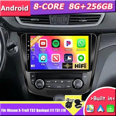 Für Nissan X-Trail T32 Qashqai J11 T31 J10 CarPlay Android 15 Autoradio GPS Navi
