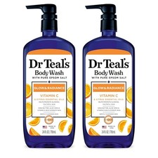 Dr Teal's Body Wash with Pure Epsom Salt, Glow  24 Fl Oz Pack of 2 