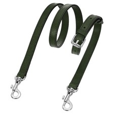 Leather Bag Strap, 37.4"-45.3" Crossbody Straps Dark Green, Silver Buckle