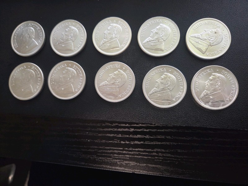 qty. 10 2023 South Africa 1 oz .999 Fine Silver Krugerrand Coin BU In Stock