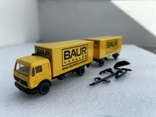 Wiking 459 Mercedes Benz NG SK Koffer Lastzug Baur Versand Gelb Schwarz 1:87 H0