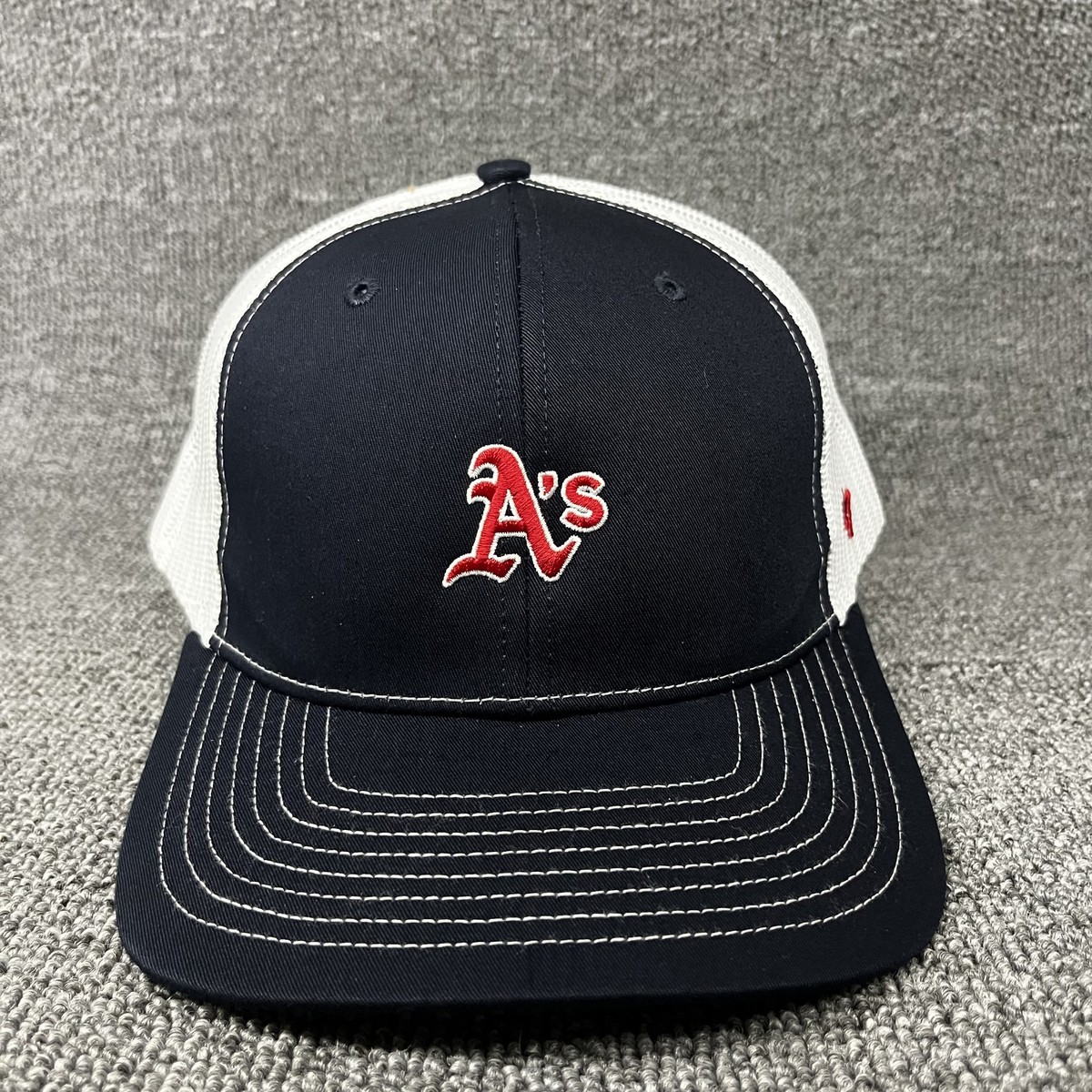 Oakland Athletics '47 Brand Branson Trucker Hat Black White Red Snapback Cap
