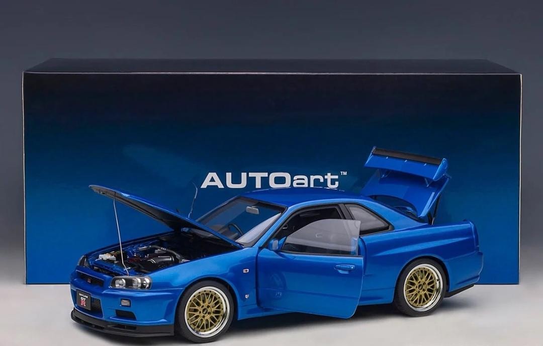ミニカー 1/18 AUTOart NISSAN SKYLINE GT-R (R34) NISSAN SKYLINE GT-R (R34) V-SPEC II RHD WHITE PEARL 1/18