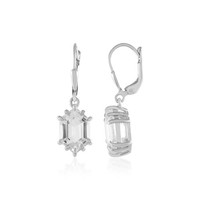 Cavill Ohrringe Damen WeißEr Quarz 5,05Ct Silber 925 Platin Elegant