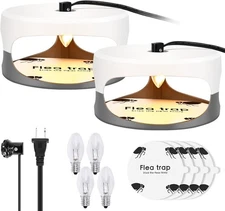 Flea Traps for Inside Your Home Indoor, Bed Bug Killer w/Sticky Pads &Light Bulb