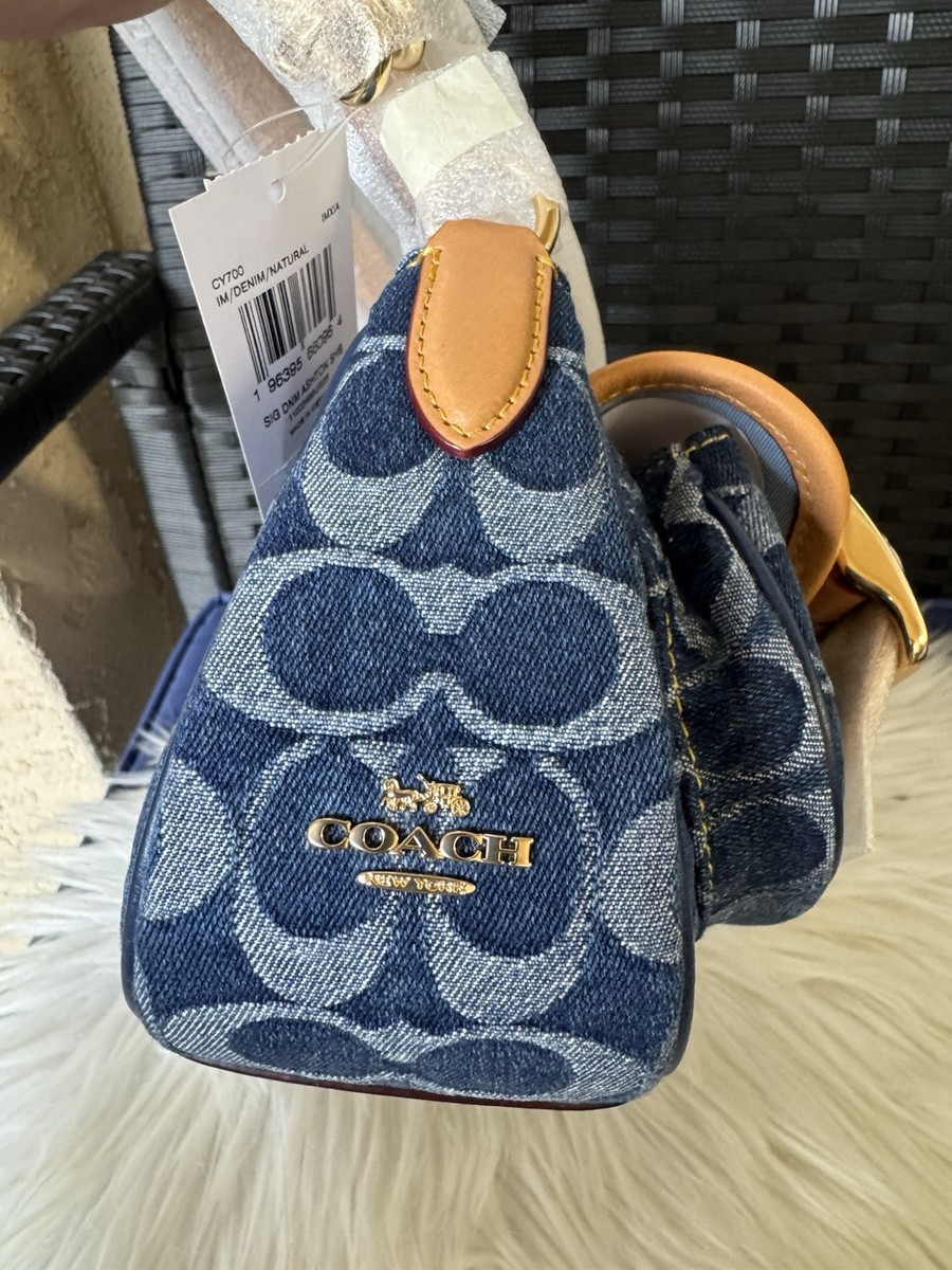 NEW Coach Ashton Baguette Bag In Signature Denim CY700 Limited