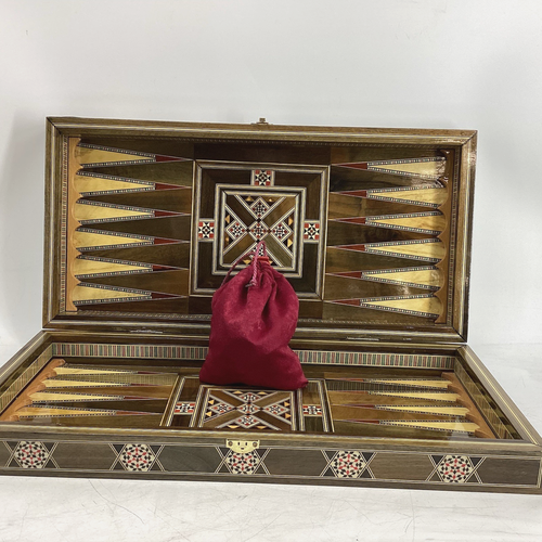 Helena Wood Art Handmade Walnut Wood Backgammon Set 20inch - Picture 6 of 13