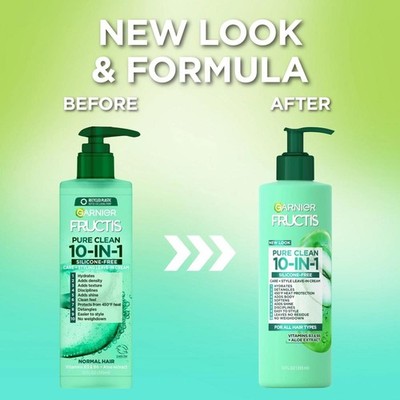 New Garnier, Fructis Pure Clean 10-in-1 Care and Styling Leave In Cream, 12  Oz | eBay