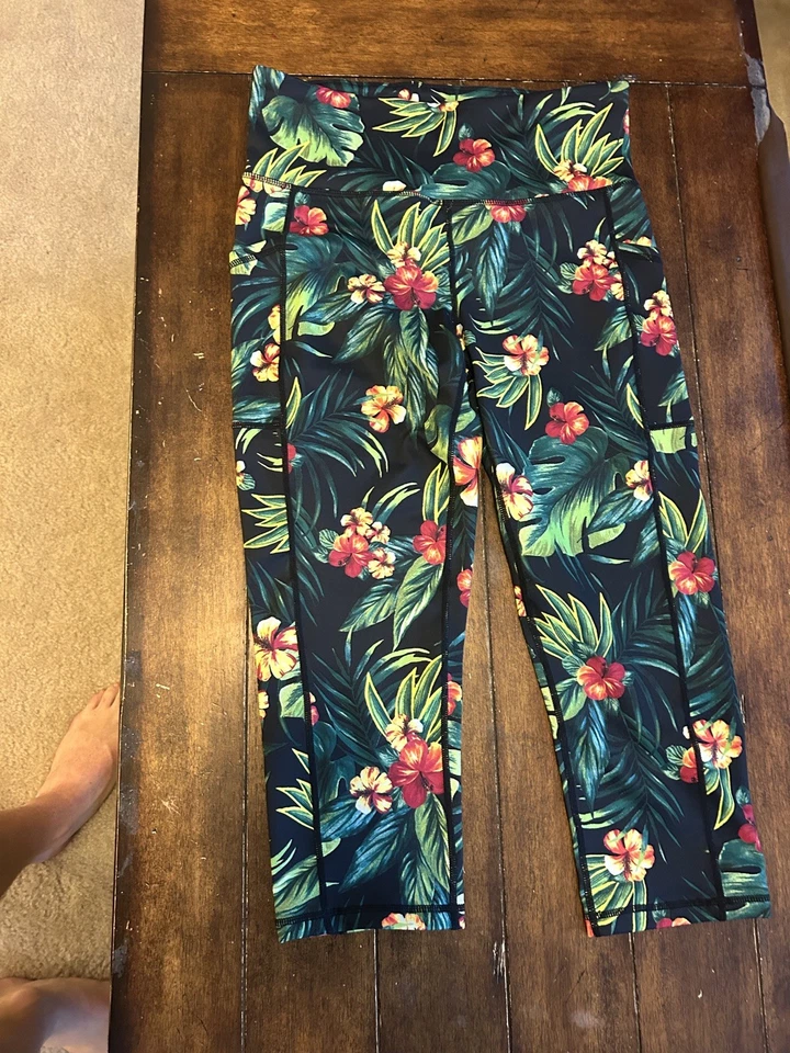 Lote de 2 Leggings Atléticos Ideology Para Mujer Talla S Estampado Floral Yoga  Foto 4 de 4